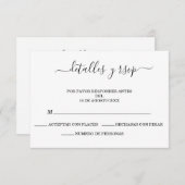 Elégant code Boda QR espagnol Détalles Y RSVP (Devant / Derrière)