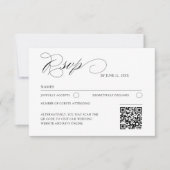 Élégant Code QR Classique Réponse Mariage (Devant)