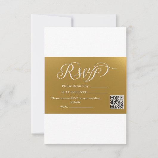 Élégant Code QR de Réponse de Mariage en Écriture  (Devant)