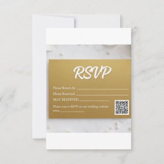 Élégant Code QR de Réponse de Mariage en Écriture (Devant)