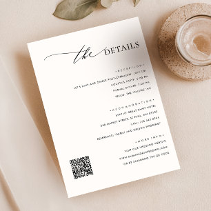 Elegant Code QR Détails du Mariage Carte de boîtie