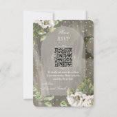 Élégant Code QR RSVP de mariage à motifs de points (Devant)