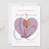 Élégant coeur amour lesbienne faire-part de mariag (Devant)