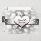 élégant coeur blanc nuptiale invitation (Devant / Derrière)