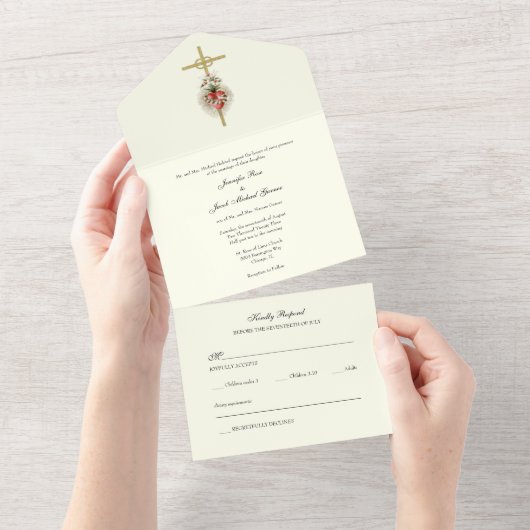 Élégant Coeur catholique de Marie Faire-part de ma (Déchirure)