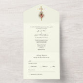 Élégant Coeur catholique de Marie Faire-part de ma (À l'intérieur)