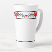 Elégant Coeur Design Latte Mug (Angle droit)