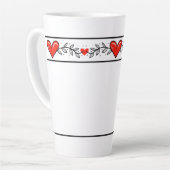Elégant Coeur Design Latte Mug (Angle gauche)