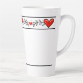 Elégant Coeur Design Latte Mug (Droite)