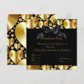 ÉLÉGANT coeur d'or BACHELORETTE INVITATION (Devant / Derrière)