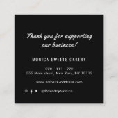 élégant coeur d'or noir carte de visite (Dos)