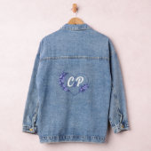 Élégant coeur floral violet Monogramme personnalis (Hangar)