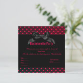 ÉLÉGANT COEUR NOIR ROUGE BACHELORETTE INVITATION (Debout devant)