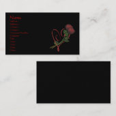 Elégant Coeur Roses Rouges Sur Carte de visite Noi (Devant / Derrière)