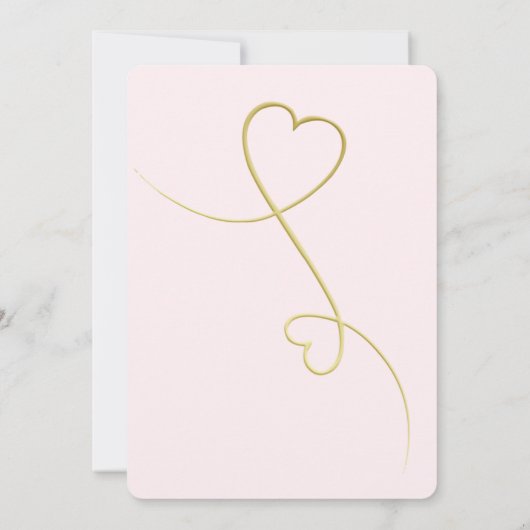 Elégant Coeurs d'or Pink Bridal Brunch Invitation (Dos)