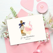 Elégant Coeurs Modernes Carte Champagne valentine