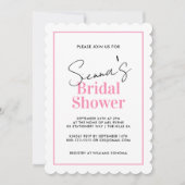 Élégant Coeurs noirs roses Invitation de douche nu (Devant)