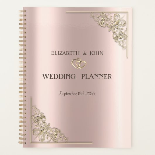 Élégant Cœurs Or Rose Mariage (Devant)