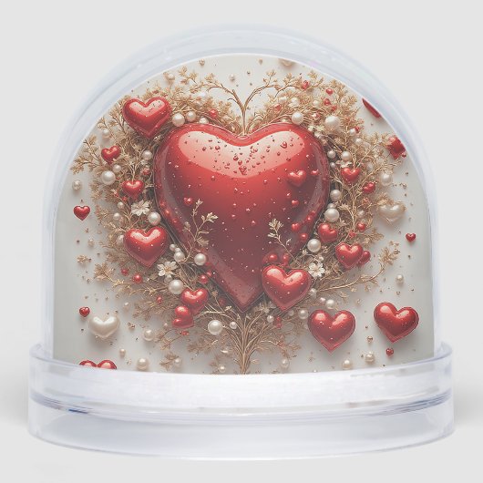 Elégant Coeurs rouges avec Golden Floral Détails (Avant)