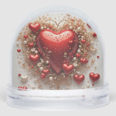 Elégant Coeurs rouges avec Golden Floral Détails (Arrière)