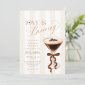 Elegant Coffe Bow Bridal Shower Kaart (Staand voorkant)
