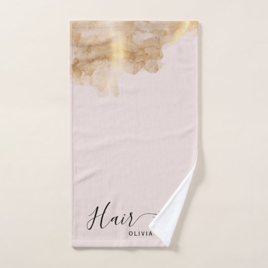 Elégant Coiffeur Ciseaux Or Coiffeur rose (Serviette à main)