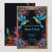 Élégant colibri et Faire-part de mariage floral (Devant / Derrière)