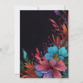 Élégant colibri et Faire-part de mariage floral (Dos)