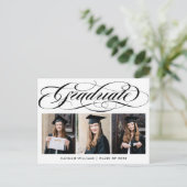 Elégant Collage Photo Graduation Party Invitation (Debout devant)