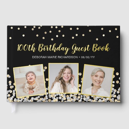 Elégant Collage Photo Silver Gold 100e anniversair (Recto)