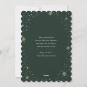 Elégant Collage photo verte Joyeuse carte de Noël (Dos)