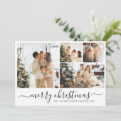 Élégant Collage simple Carte de vacances de Noël (Debout devant)
