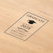 Elegant College Acryl Afstuderen Aankondiging Acryl Uitnodigingen (Laagn)