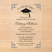 Elegant College Graduation Faire-part (Recto)