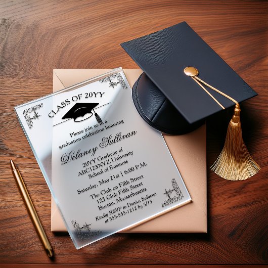 Elegant College Graduation Faire-part