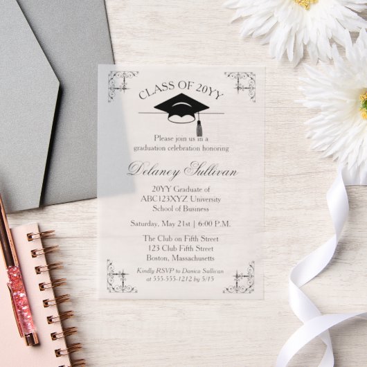 Elegant College Graduation Faire-part (Mariage)