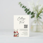Elegant College Twins Afstuderen Fund QR-code Informatiekaartje (Staand voorkant)