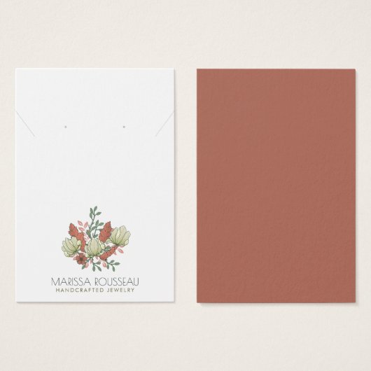 Élégant collier à oreilles en terre cuite florale (Devant & derrière)