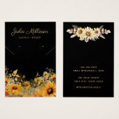 Elégant collier de tournesol Earring Carte d'affic (Devant & derrière)