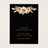 Elégant collier de tournesol Earring Carte d'affic (Dos)