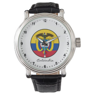 Elegant Colombia Watch & Colombiaanse vlag Horloge