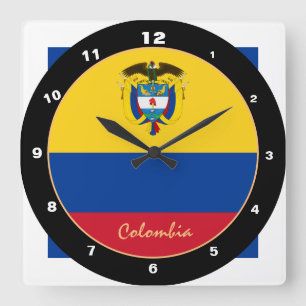 Elegant Colombian Flag, Colombia Home / design Vierkante Klok