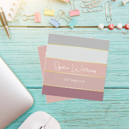 Elegant Color Stripes Personalized Business Card Vierkante Visitekaartje