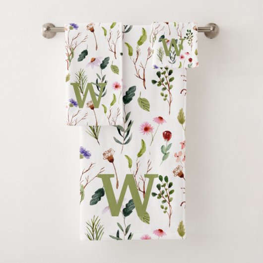 Élégant coloré Floral Personnalisé Monogramme (En situation)