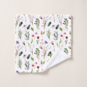 Élégant coloré Floral Personnalisé Monogramme (Gant de toilette)