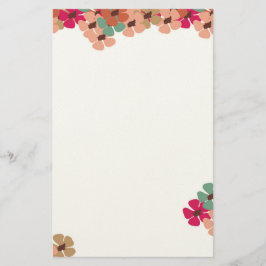 Elegant Colored Floral Greeting Card Briefpapier