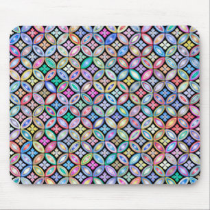 Elegant Colorful Abstract Glas in lood Patroon Muismat