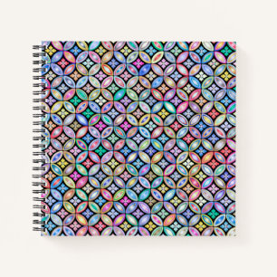 Elegant Colorful Abstract Glas in lood Patroon Notitieboek