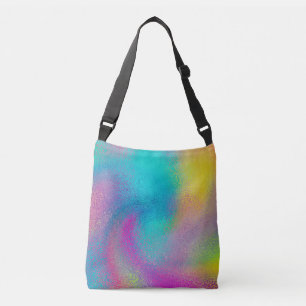 Elegant Colorful Abstract Rainbow Glitter Artwork Crossbody Tas