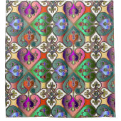 Elegant Colorful Arabesque Abstracte Kunst Douchegordijn (Voorkant)